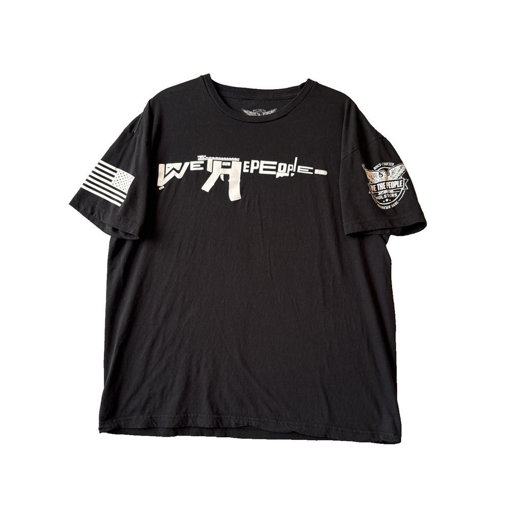 We The People Holsters Shirt Mens XL Black AR-15 Gun Flag Patriotic Tee Tactical